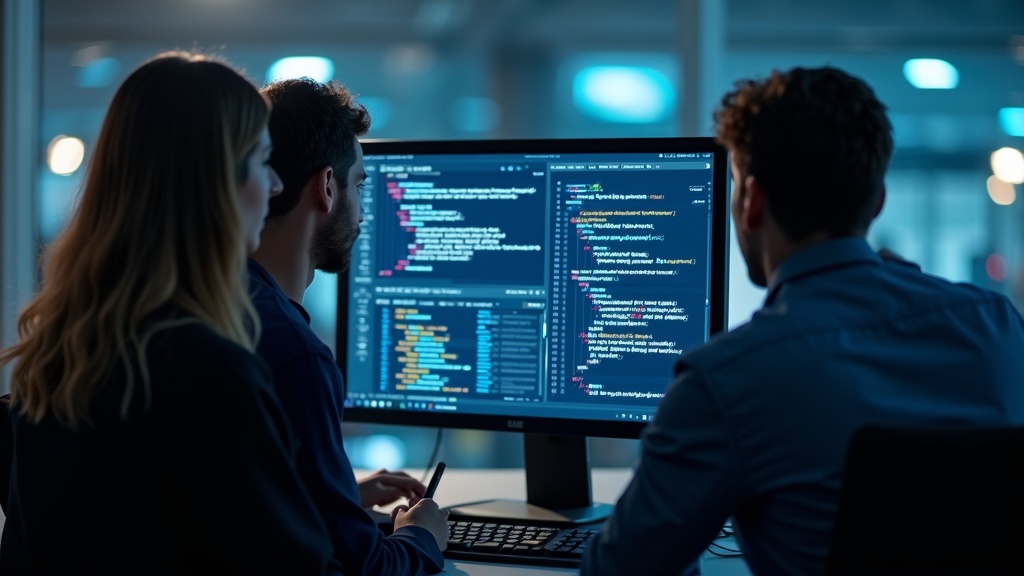 Zespół Geeks IT Polska wdraża system agentów AI w nowoczesnym biurze, optymalizując procesy biznesowe.